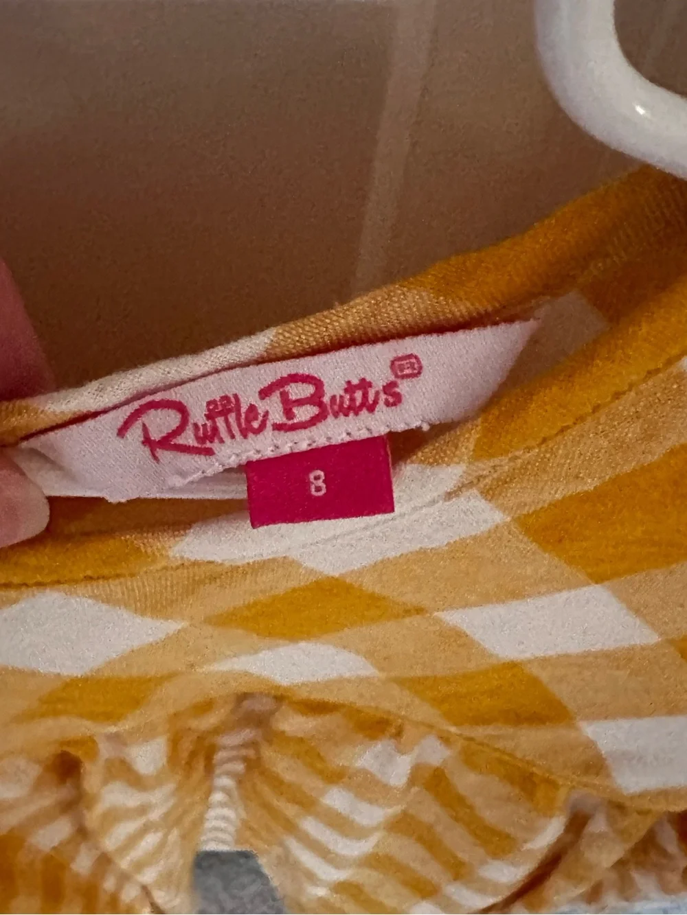 Ruffle Butts Yellow Gingham Long Sleeve Dress